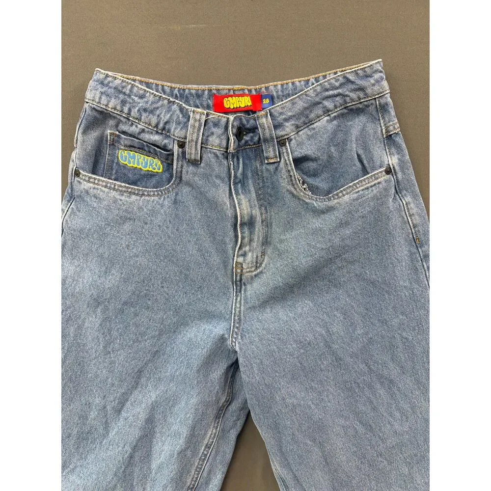 Empyre Jeans Size 28 Light Wash Baggy Wide Leg Skate Y2K Denim